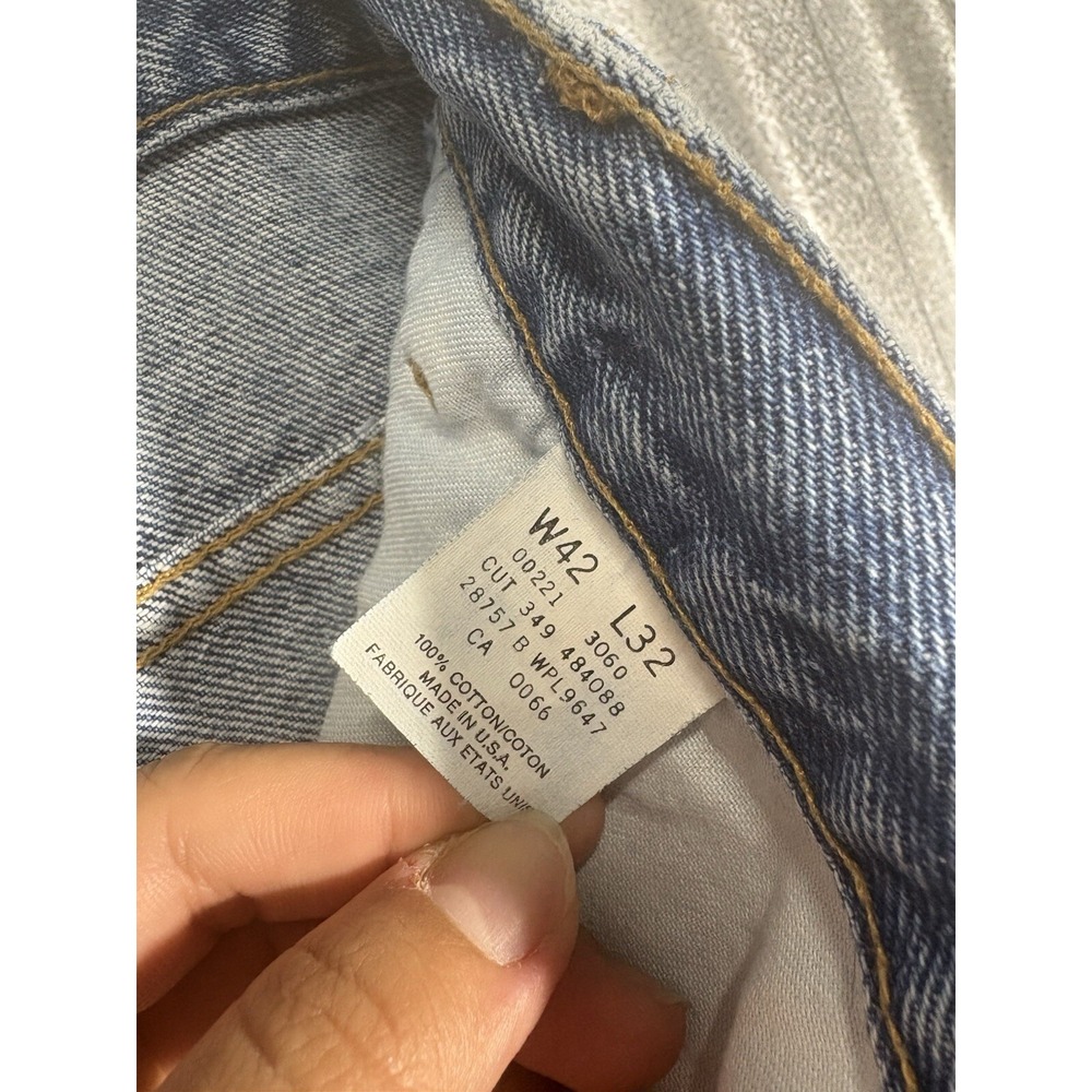 Eddie Bauer Vintage 90s Men Jeans 38x32 Light Wash Straight Leg Denim High Rise - Picture 8 of 8